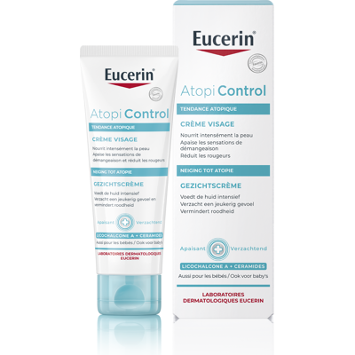 Eucerin AtopiControl Crème Visage Calmante et Apaisante - Peaux Sèches à Atopi Eucerin AtopiControl Crème Visage Calmante et Apaisante - Peaux Sèches à Atopi