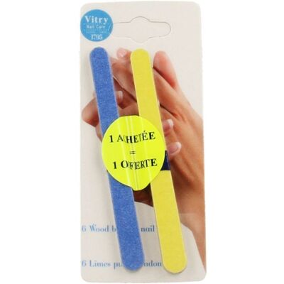 Vitry Botte 6 Limes Manucure Bois 12cm Bleu Vitry Botte 6 Limes Manucure Bois 12cm Bleu