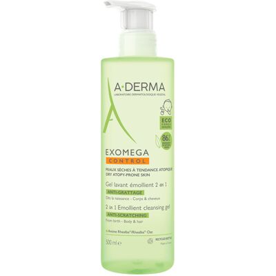 A-Derma Exomega Control Gel 2-en-1 pour cheveux et corps - Gel nettoyant A-Derma Exomega Control Gel 2-en-1 pour cheveux et corps - Gel nettoyant