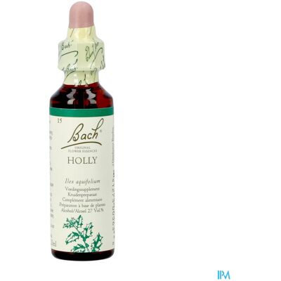 Bachflowers Bach Flower Remedie 15 Holly 20ml Bachflowers Bach Flower Remedie 15 Holly 20ml