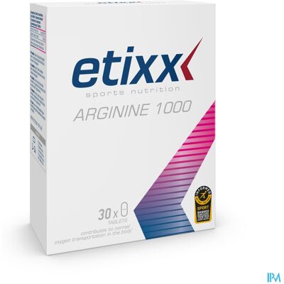 Etixx Arginine 1000 - Complément alimentaire - 30 comprimés Etixx Arginine 1000 - Complément alimentaire - 30 comprimés