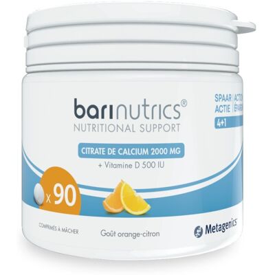 BariNutrics Citrate de Calcium Saveur Orange Comprimés à Croquer - Supplément de Calcium BariNutrics Citrate de Calcium Saveur Orange Comprimés à Croquer - Supplément de Calcium