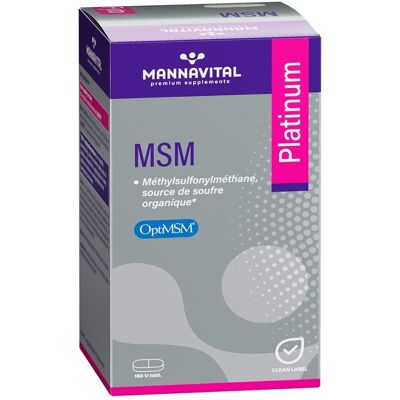 Mannavital MSM Platinum 180 Comprimés - Complément alimentaire Mannavital MSM Platinum 180 Comprimés - Complément alimentaire
