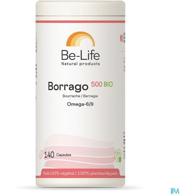 Be-Life Borrago 500 Bio Oméga 6 9 - Complément alimentaire Be-Life Borrago 500 Bio Oméga 6 9 - Complément alimentaire