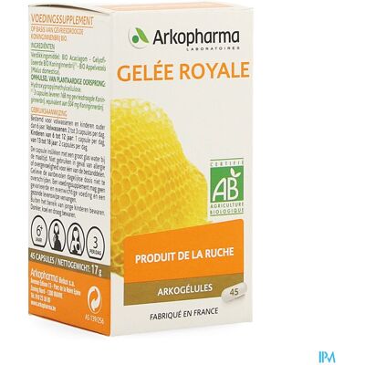 Arkopharma Arkogélules Gelée Royale - Bio 45 Gélules - Complément alimentaire Arkopharma Arkogélules Gelée Royale - Bio 45 Gélules - Complément alimentaire
