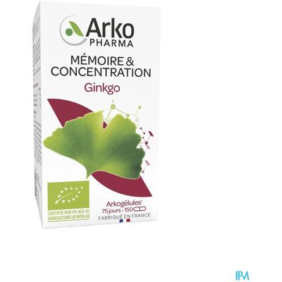 Arkopharma Ginkgo 150 Gélules - Complément Alimentaire Arkopharma Ginkgo 150 Gélules - Complément Alimentaire