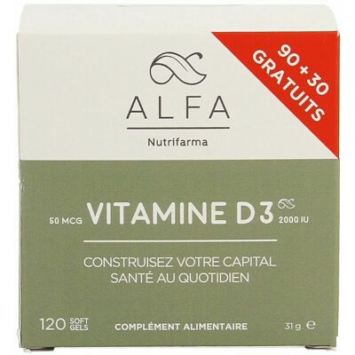 Alfa Vitamine D3 2000 UI Softcaps 120 Alfa Vitamine D3 2000 UI Softcaps 120