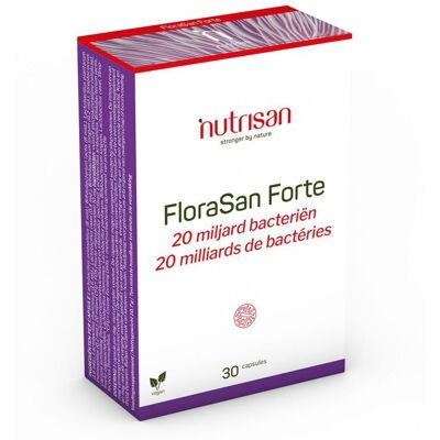 Nutrisan FloraSan Forte - 7 souches de bactéries - 20 milliards UFC Nutrisan FloraSan Forte - 7 souches de bactéries - 20 milliards UFC