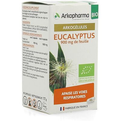 Arkopharma Arkogélules Eucalyptus bio - 45 gélules - Soutien respiratoire Arkopharma Arkogélules Eucalyptus bio - 45 gélules - Soutien respiratoire