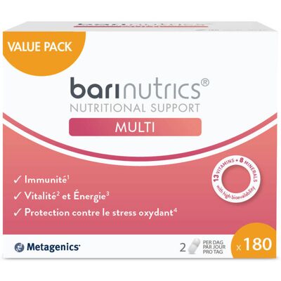 Metagenics BariNutrics Multi - Vitamines & Minéraux - 180 capsules Metagenics BariNutrics Multi - Vitamines & Minéraux - 180 capsules