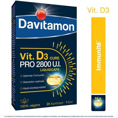 Davitamon Vitamine D3 Pro 2800 UI Vegan 24 Liquidcaps Davitamon Vitamine D3 Pro 2800 UI Vegan 24 Liquidcaps