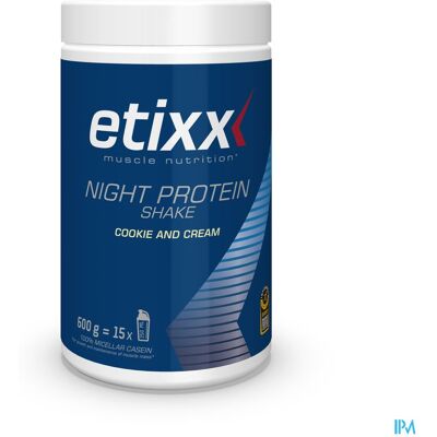 Etixx Night Protein Shake Cookie and Cream Poudre 600 g Etixx Night Protein Shake Cookie and Cream Poudre 600 g