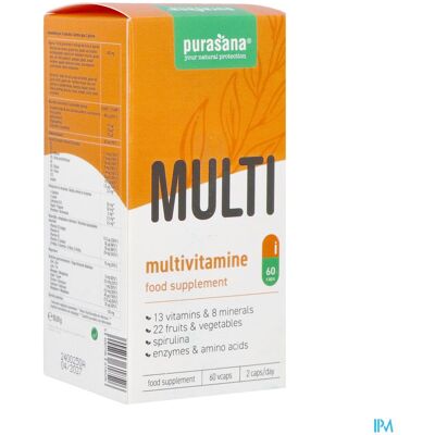 Purasana Multivitamine Fruit&veggie; V-caps 60 Nf Purasana Multivitamine Fruit&veggie; V-caps 60 Nf