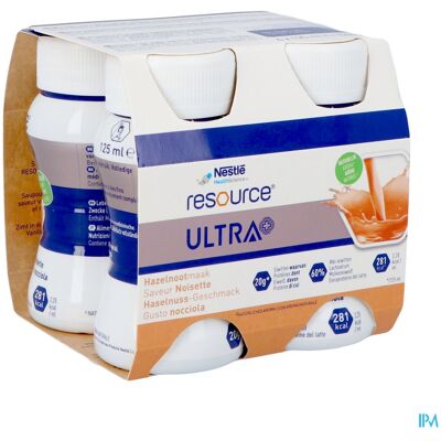 Nestle Resource Ultra+ Saveur Noisette 4x125ml Nestle Resource Ultra+ Saveur Noisette 4x125ml
