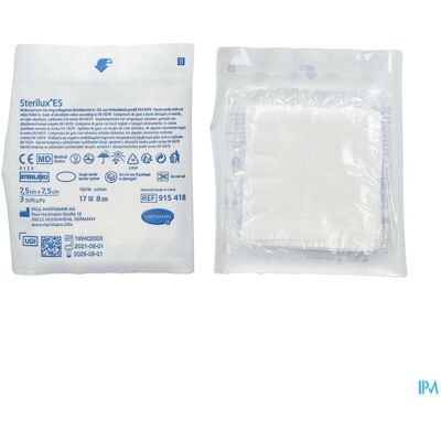 Hartmann Sterilux Es 7,5x7,5cm 8pl. St.40x3 P/s Hartmann Sterilux Es 7,5x7,5cm 8pl. St.40x3 P/s