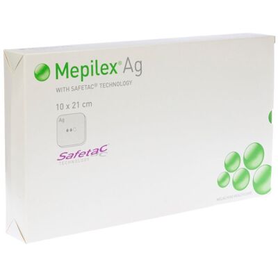 Mepilex Ag Pansement Steril 10,0x21,0cm 5 287221 Mepilex Ag Pansement Steril 10,0x21,0cm 5 287221