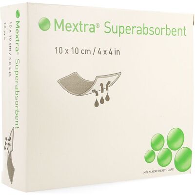 Molnlycke Mextra Superabsorbent Nf 10,0x10,0cm 10 610700 Molnlycke Mextra Superabsorbent Nf 10,0x10,0cm 10 610700