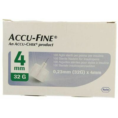 Aiguilles Accu Fine pour Stylos à Insuline 4mm 32G Aiguilles Accu Fine pour Stylos à Insuline 4mm 32G