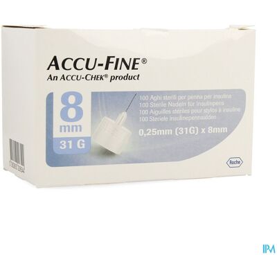 Roche Diabetes Care Italy Spa Aiguilles pour Stylos à Insuline - 8mm, 31G, 100 pcs Roche Diabetes Care Italy Spa Aiguilles pour Stylos à Insuline - 8mm, 31G, 100 pcs