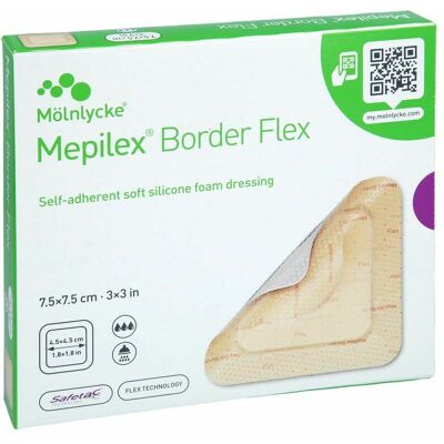 Mepilex Border Flex Pans 7,5x7,5cm 5 595250 Mepilex Border Flex Pans 7,5x7,5cm 5 595250