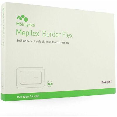 Molnlycke Mepilex Border Flex - Pansements en mousse 15x20cm - Soins des plaies Molnlycke Mepilex Border Flex - Pansements en mousse 15x20cm - Soins des plaies