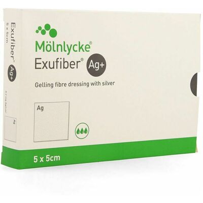 Molnlycke Exufiber Ag Gel.fibre Dressing Ster 5 X 5cm 10 Molnlycke Exufiber Ag Gel.fibre Dressing Ster 5 X 5cm 10