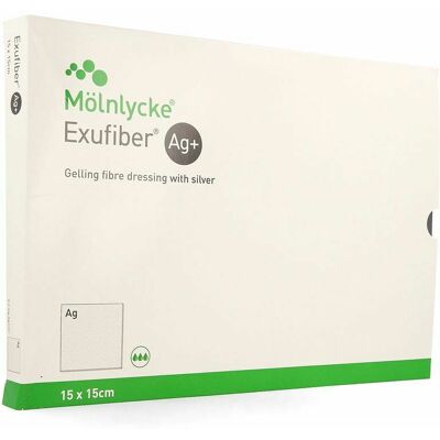 Molnlycke Exufiber Ag Gel.fibre Dressing Ster 15 X 15cm 10 Molnlycke Exufiber Ag Gel.fibre Dressing Ster 15 X 15cm 10