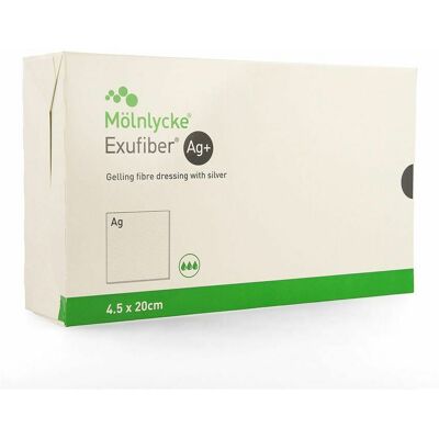 Molnlycke Exufiber Ag Gel.fibre Dressing St Meche 4,5x20 10 Molnlycke Exufiber Ag Gel.fibre Dressing St Meche 4,5x20 10