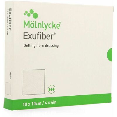 Molnlycke Exufiber Gelling Fibre Dressing Ster 10 X 10cm 10 Molnlycke Exufiber Gelling Fibre Dressing Ster 10 X 10cm 10