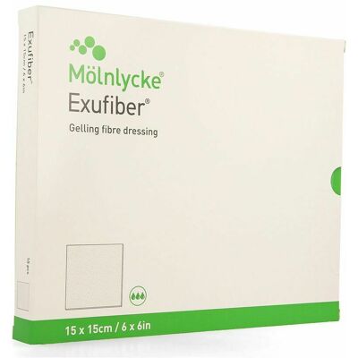 MÖLNLYCKE HEALTHCARE Exufiber 15x15 cm Gélifiant Fibre-Dressing - Pansement MÖLNLYCKE HEALTHCARE Exufiber 15x15 cm Gélifiant Fibre-Dressing - Pansement