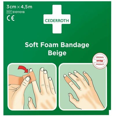 Cederroth Soft Foam Bandage Beige - Bandage - 3cm x 4,5m Cederroth Soft Foam Bandage Beige - Bandage - 3cm x 4,5m