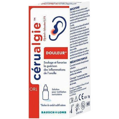 Bausch & Lomb Cerualgie Gouttes d'oreille - Soulagement des douleurs Bausch & Lomb Cerualgie Gouttes d'oreille - Soulagement des douleurs