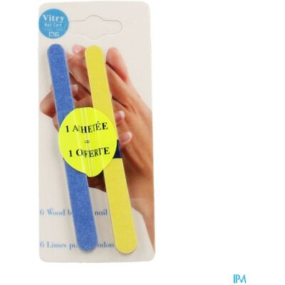 Vitry Botte 6 Limes Manucure Bois 12cm Bleu Vitry Botte 6 Limes Manucure Bois 12cm Bleu