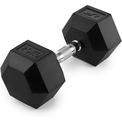 Haltère HEX en fonte avec revêtement en caoutchouc 20 kg - UpForm Haltère HEX en fonte avec revêtement en caoutchouc 20 kg - UpForm