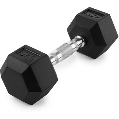 Haltère HEX en fonte avec revêtement en caoutchouc 5 kg - UpForm Haltère HEX en fonte avec revêtement en caoutchouc 5 kg - UpForm