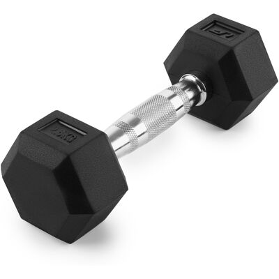 Haltère HEX en fonte avec revêtement en caoutchouc 2,5 kg - UpForm Haltère HEX en fonte avec revêtement en caoutchouc 2,5 kg - UpForm