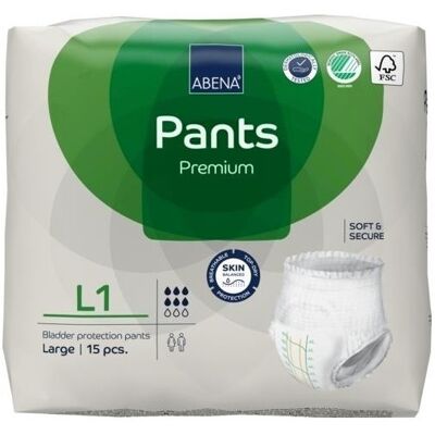 Abena Pants Premium 1 Large - 12 paquets de 15 protections Abena Pants Premium 1 Large - 12 paquets de 15 protections