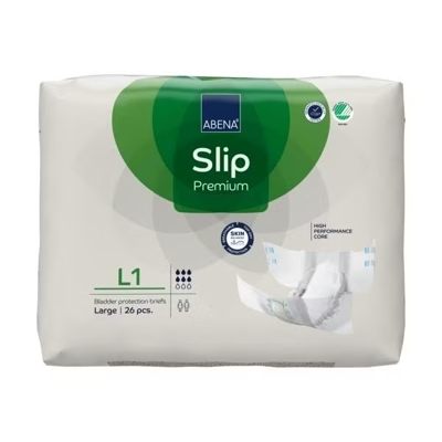 Abena Slip Premium 1 Large - 4 paquets de 26 protections Abena Slip Premium 1 Large - 4 paquets de 26 protections