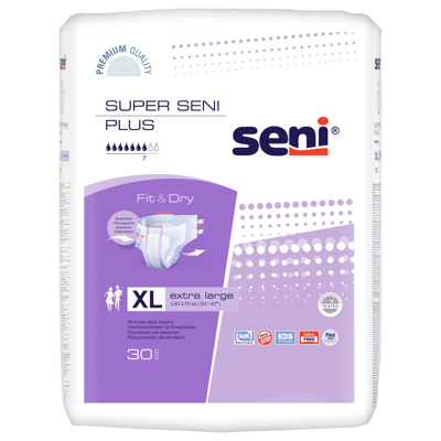 Seni Super Plus XL - 6 paquets de 30 protections Seni Super Plus XL - 6 paquets de 30 protections