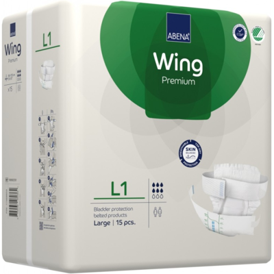 Abena Wing Premium 1 Large - 8 paquets de 15 protections Abena Wing Premium 1 Large - 8 paquets de 15 protections