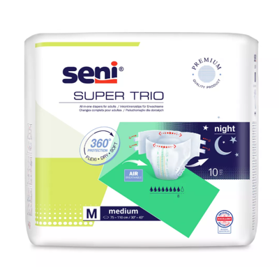 Seni Super Trio Medium - 12 paquets de 10 protections Seni Super Trio Medium - 12 paquets de 10 protections