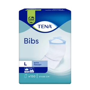 Tena Bibs - Bavoirs jetables Large - 6 paquets de 150 bavoirs Tena Bibs - Bavoirs jetables Large - 6 paquets de 150 bavoirs