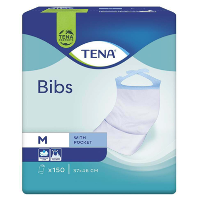 Tena Bibs - Bavoirs jetables Medium - 6 paquets de 150 bavoirs Tena Bibs - Bavoirs jetables Medium - 6 paquets de 150 bavoirs