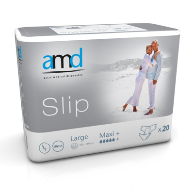 AMD Slip Maxi+ Large - 8 paquets de 20 protections AMD Slip Maxi+ Large - 8 paquets de 20 protections