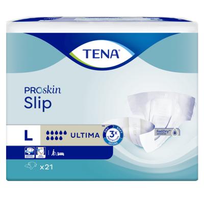 Tena Proskin Slip Ultima Large - 6 paquets de 21 protections Tena Proskin Slip Ultima Large - 6 paquets de 21 protections