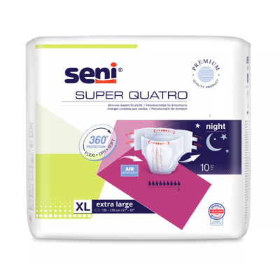 Seni Super Quatro XL - 1 paquet de 10 protections Seni Super Quatro XL - 1 paquet de 10 protections