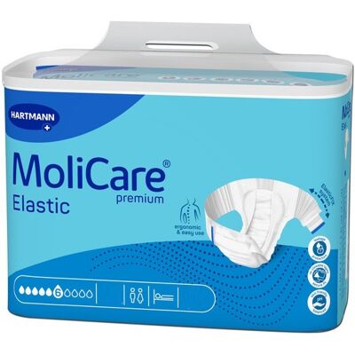 Hartmann Molicare Premium Slip Elastic 6 gouttes Small - 3 paquets de 30 protections Hartmann Molicare Premium Slip Elastic 6 gouttes Small - 3 paquets de 30 protections