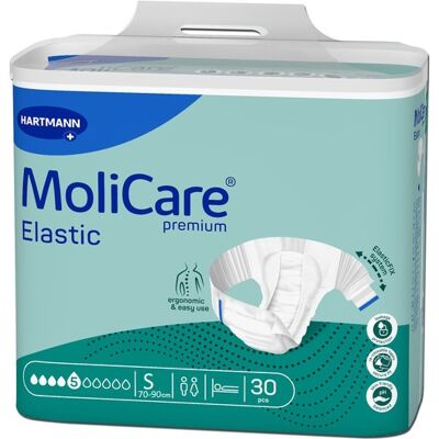 Hartmann Molicare Premium Slip Elastic 5 gouttes Small - 6 paquets de 30 protections Hartmann Molicare Premium Slip Elastic 5 gouttes Small - 6 paquets de 30 protections