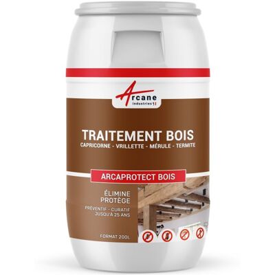ARCANE INDUSTRIES Traitement bois, Protection contre insectes xylophène et champignons pour charpentes, poutres terrasses produit ARCAPROTECT BOIS 200 L ARCANE INDUSTRIES Traitement bois, Protection contre insectes xylophène et champignons pour charpentes, poutres terrasses produit ARCAPROTECT BOIS 200 L