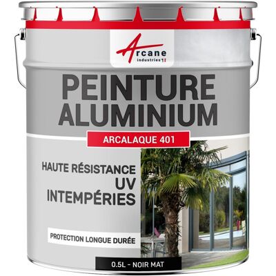 ARCANE INDUSTRIES Peinture aluminium fenêtre veranda portail Noir Mat - RAL 9005 0.5 L ARCANE INDUSTRIES Peinture aluminium fenêtre veranda portail Noir Mat - RAL 9005 0.5 L